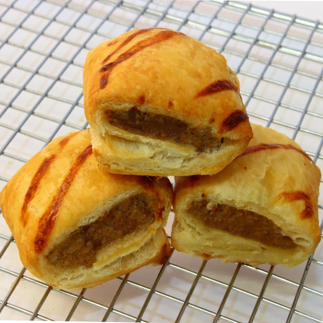 Party Beef Sausage Roll - Box 129 Unbaked Frozen
