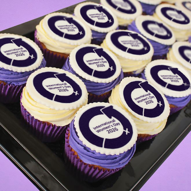 IWD Logo Cupcake Platter