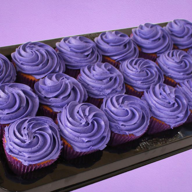 IWD Purple Rose Cupcake Platter