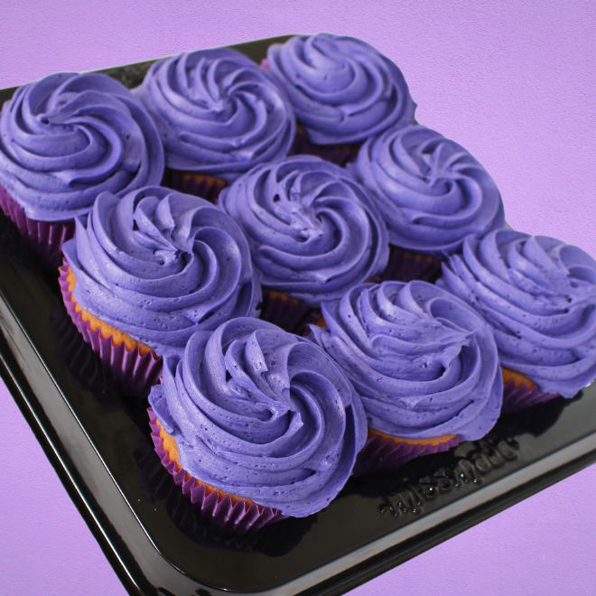 IWD Purple Rose Cupcake Small Platter