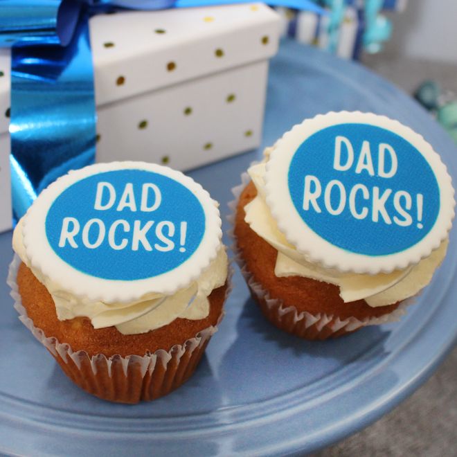 Dad Rocks Cupcake (indiv) - Fathers Day