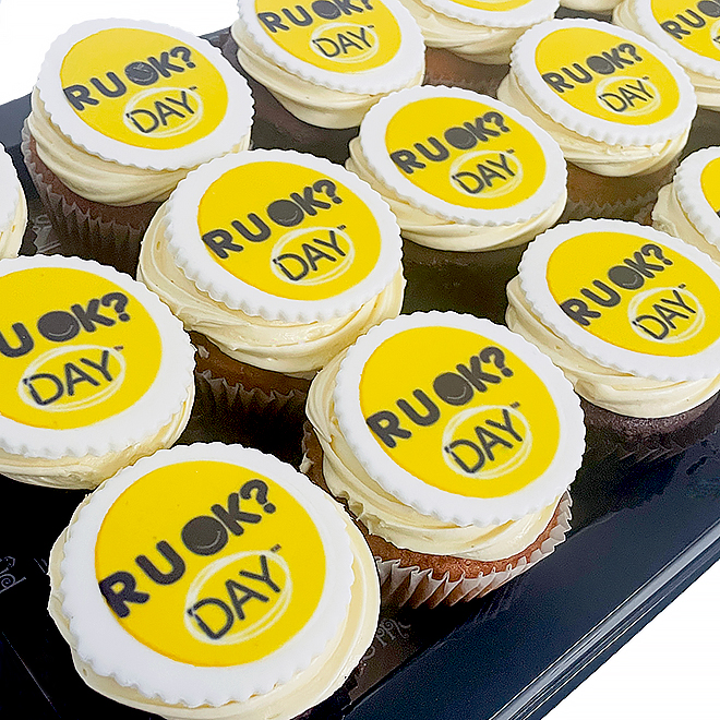 R U OK Cupcake Platter