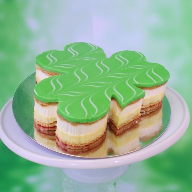 St Pat's Day Vanilla Slice Shamrock