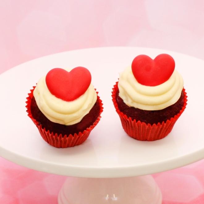 Red Velvet Heart Cupcakes - Valentines Day